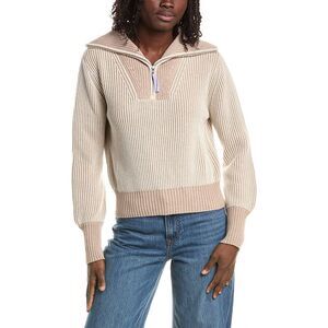 &Isla Womens  Verity Plaited Rib 1/4-Zip Sweater, Brown